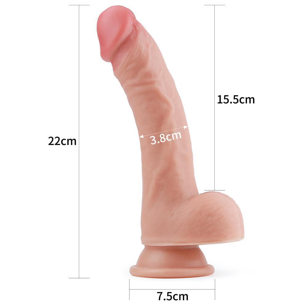 20 CM Yumuşak Dokulu Çift Katmanlı Platin Silikon Realistik Penis - Dual layered Platinum Silicone Cock