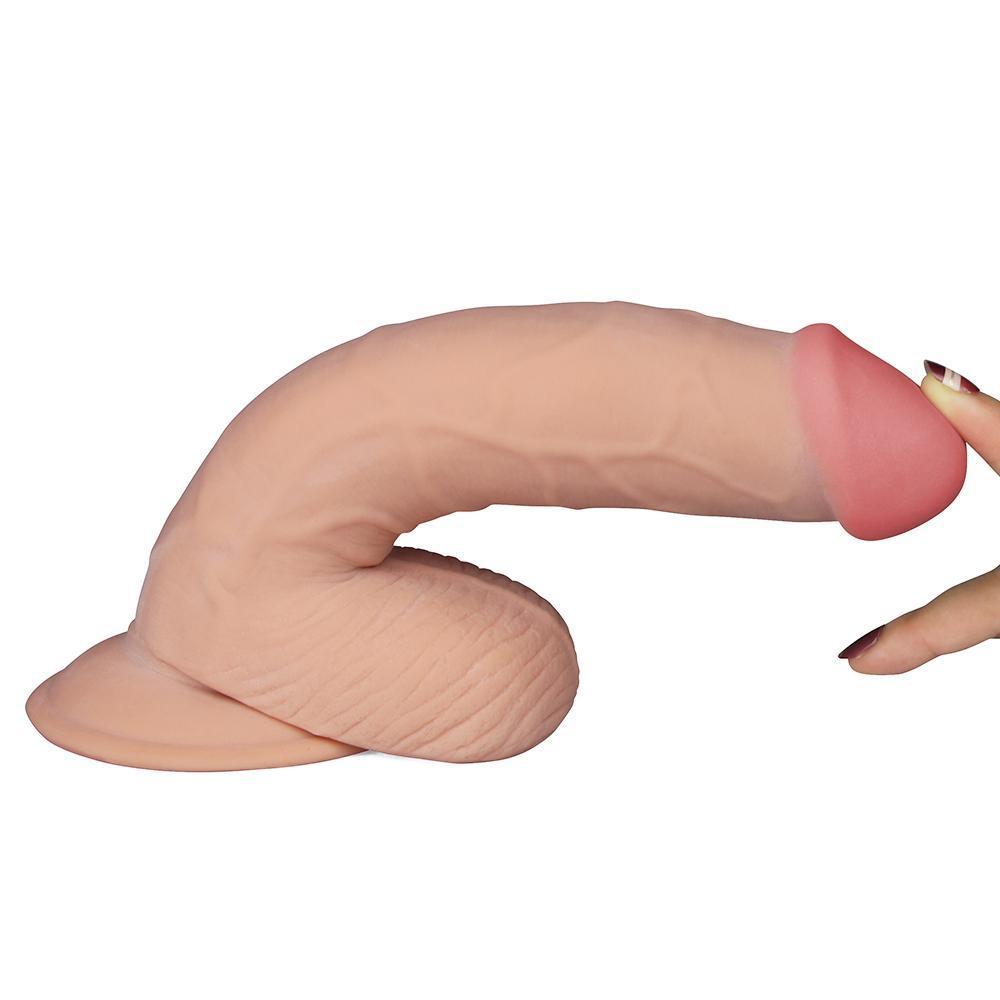 22 CM Geliştirilmiş Doku Ultra Yumuşak Titreşimli Realistik Penis