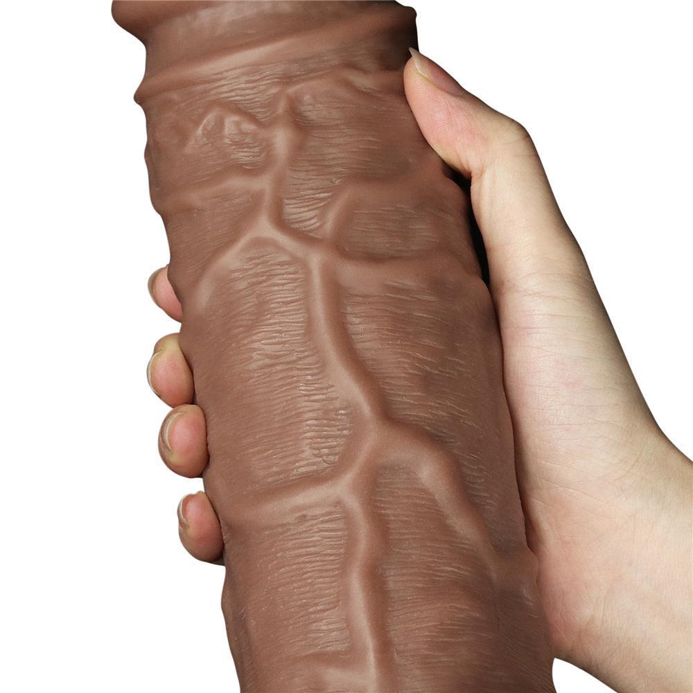 28 CM Gerçekçi Kalın Anal Fisting Melez Titreşimli Dildo - Realistic Chubby Vibrating Dildo