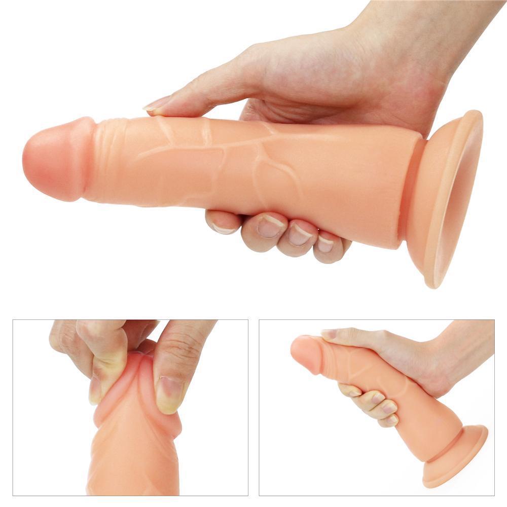 Belden Bağlamalı Titreşimli Ultra Yumuşak Gerçekçi Et Dokulu Testissiz Realistik Vibratör Dildo