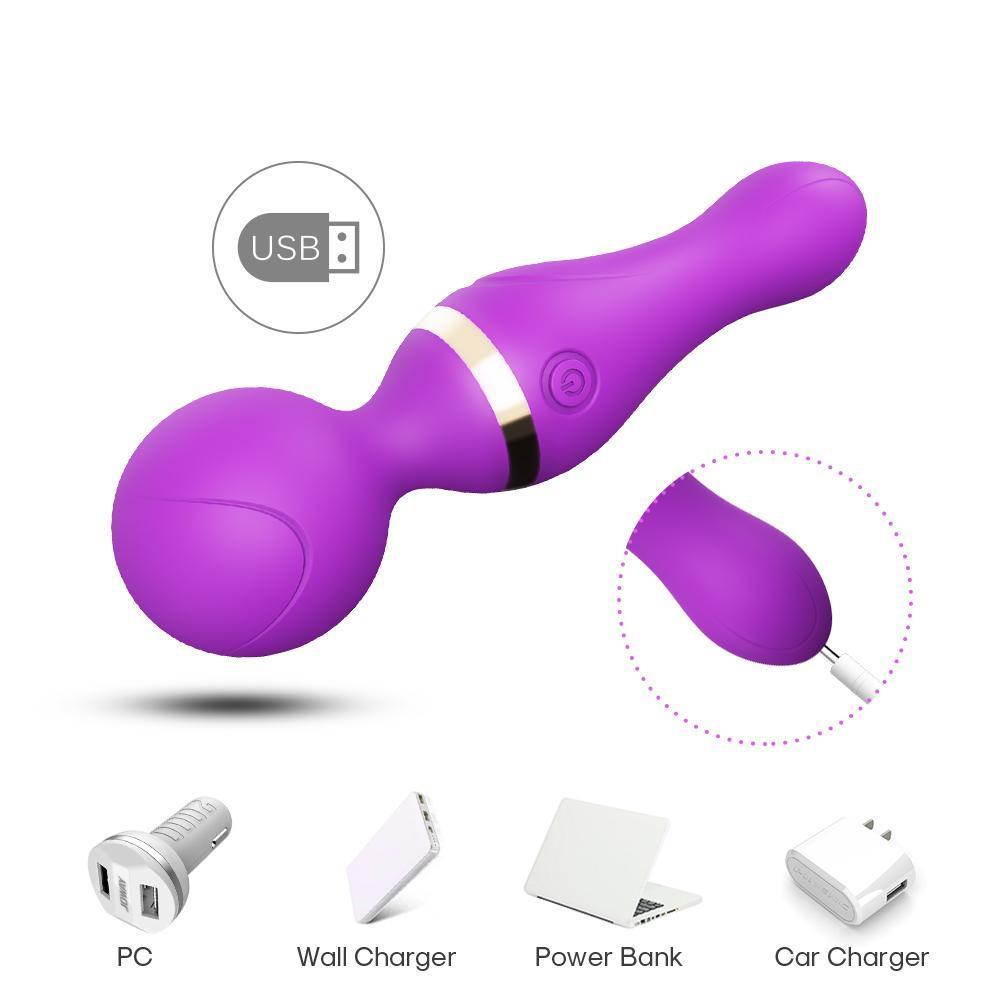 FREEZA 360° Açılı Magic Wand Massager Çok Sessiz Masaj Aleti - Mor