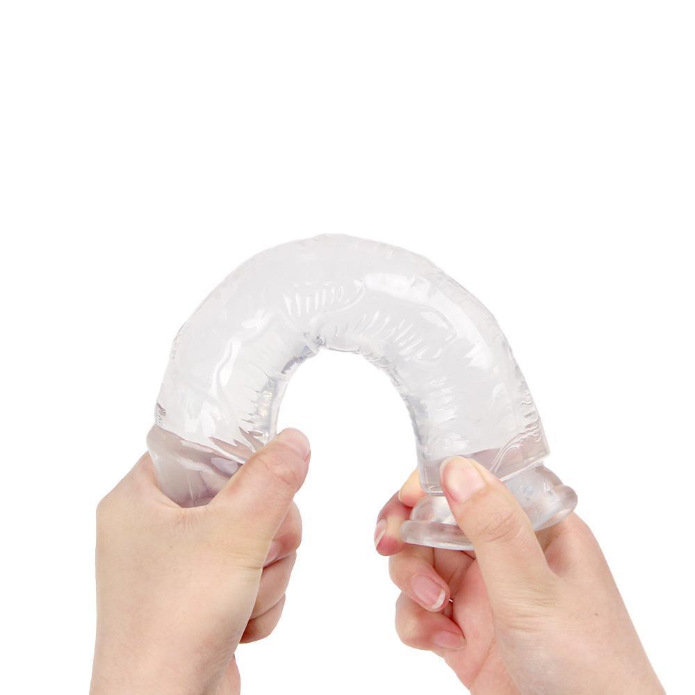 JELLY CLEAR Ultra Yumuşak Dokulu Dildo Testissiz Jel Dokulu Realistik Penis 20 CM - Pembe