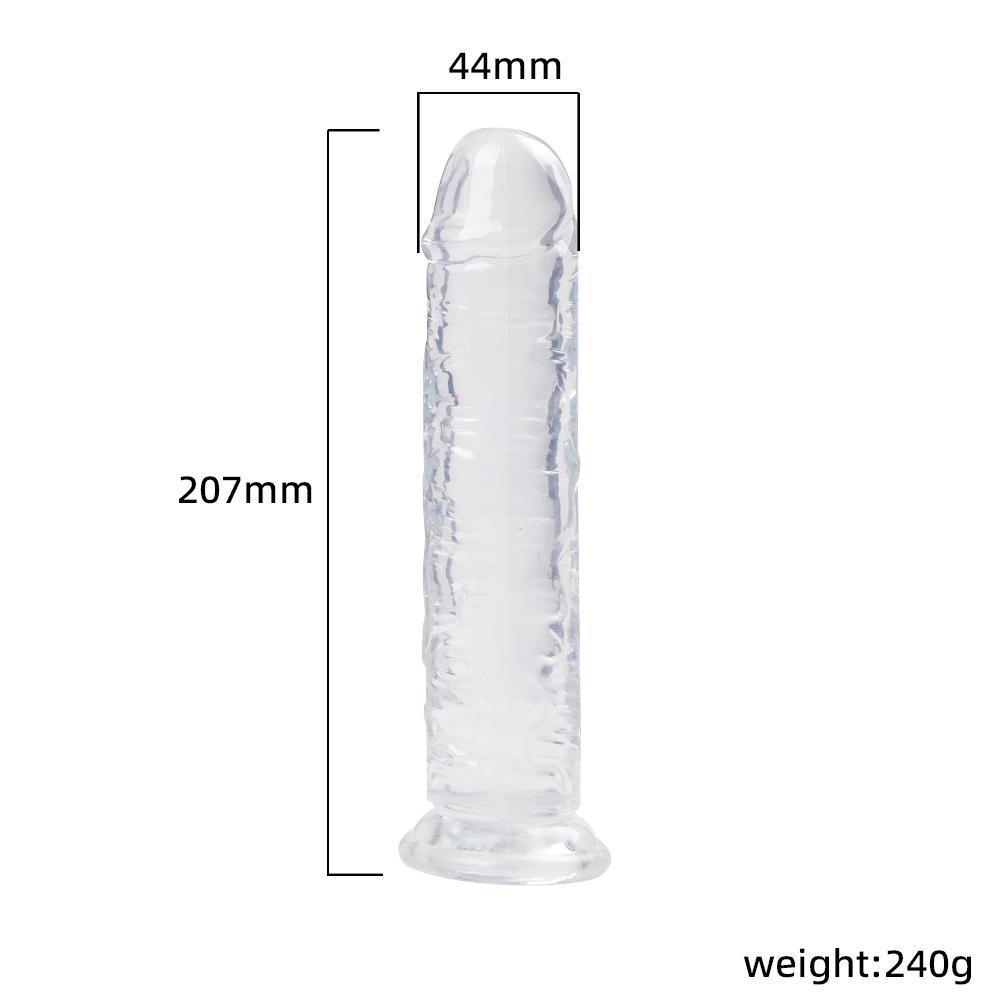 JELLY CLEAR Ultra Yumuşak Dokulu Dildo Testissiz Jel Dokulu Realistik Penis 20 CM - Şeffaf