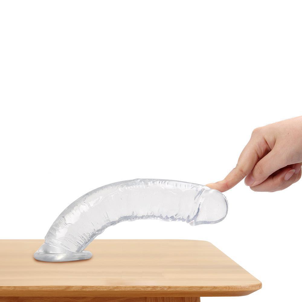 JELLY CLEAR Ultra Yumuşak Dokulu Dildo Testissiz Jel Dokulu Realistik Penis 20 CM - Ten Rengi