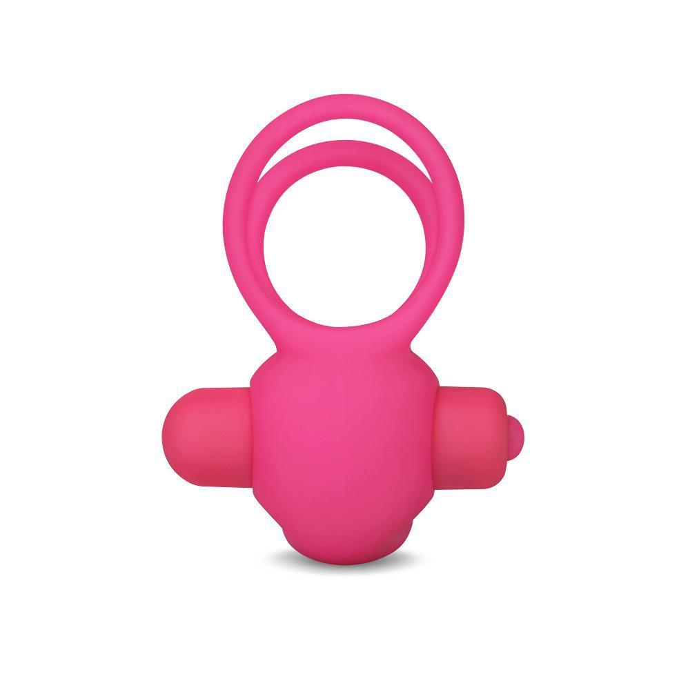 Klitoris Uyarıcı Titreşimli Silikon Penis Halkası Pembe - Power Clit Duo Silicone Cockring