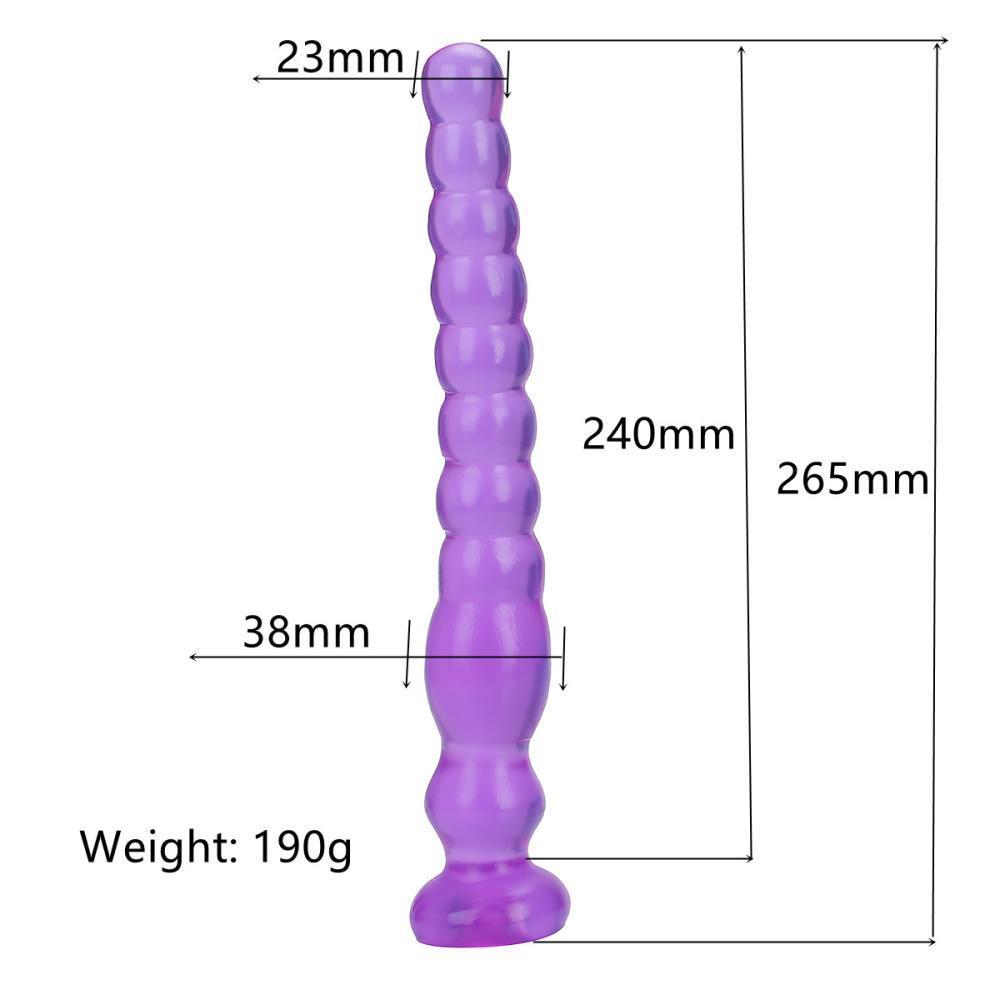 LIFELIKE VIBE Ultra Realistik Dokulu Boğumlu Anal Butt Plug 27 CM - Mor