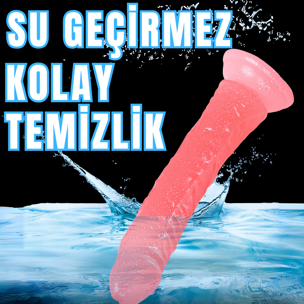 UNIQUE Realistik Dokuda Dildo Vantuzlu Gerçekçi Yapay Penis 21 CM