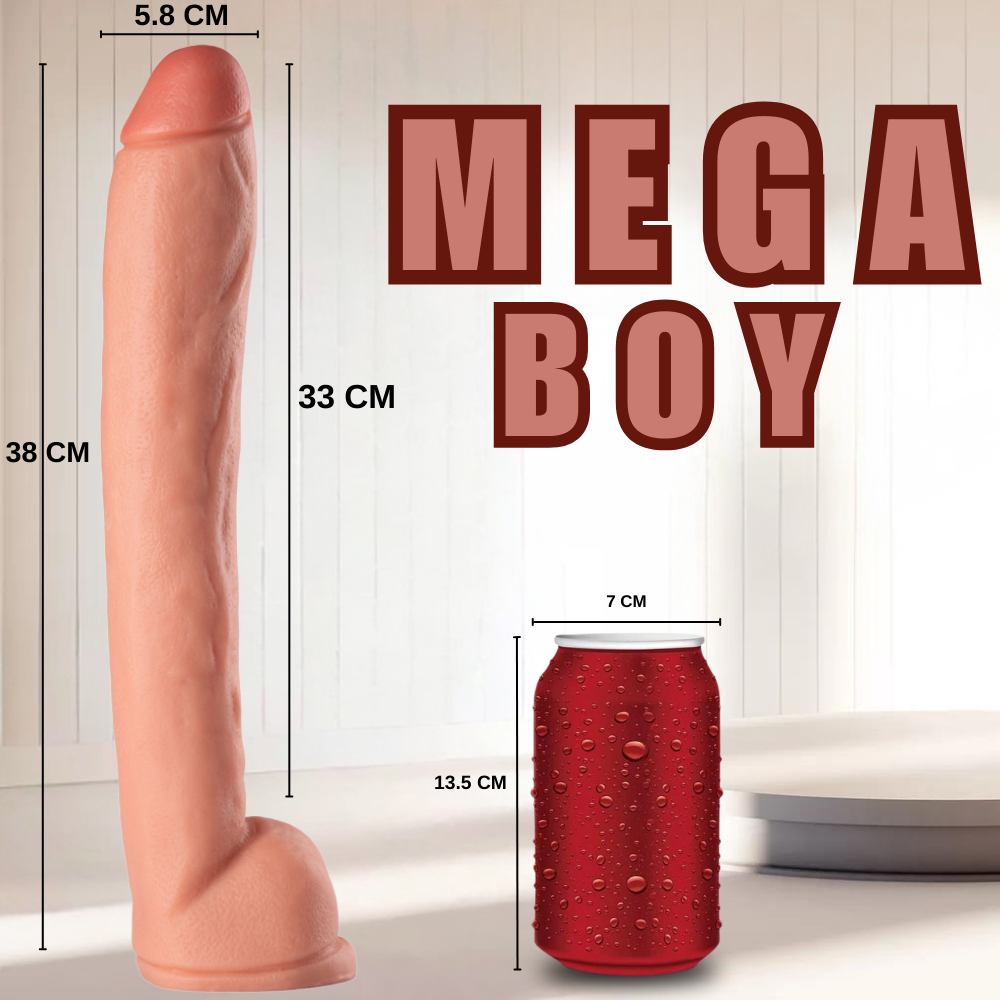 UNIQUE XXL Realistik Dokuda Kalın Dildo Mega Boy Gerçekçi Yapay Penis 38 CM