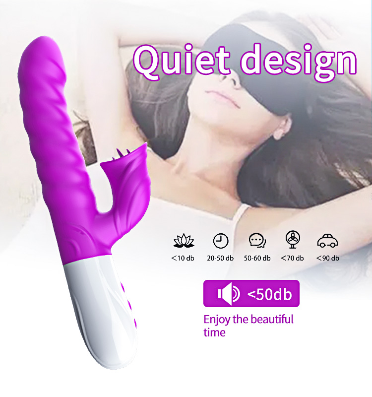 V40 - Şarjlı Akıllı Isıtma Özellikli Dil Hareketli Güçlü Titreşimli G-Spot ve Klitoris Uyarıcı 2 in 1 Yapay Penis Rabbit Vibratör