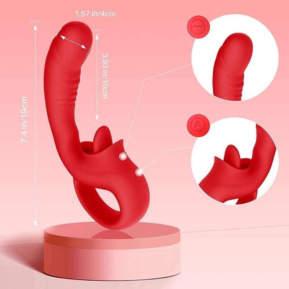 PRIME TOYS Vasana Klitoris ve G Spot Uyarıcı 2 in 1 Hareketli Orgazm Dil Vibratör