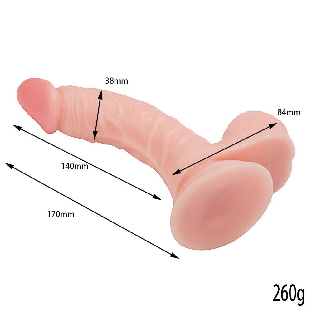 VITO Dildo Gerçekçi Et Dokusunda Eğik Realistik Penis 16CM