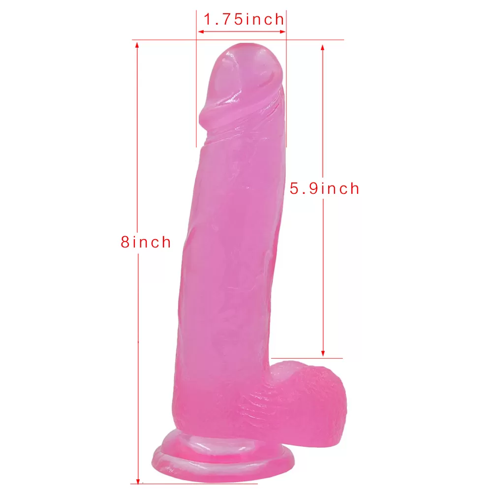 20 CM Jel Dokulu Yumuşak Dildo Penis - Jelly Studs Crystal Dildo Large