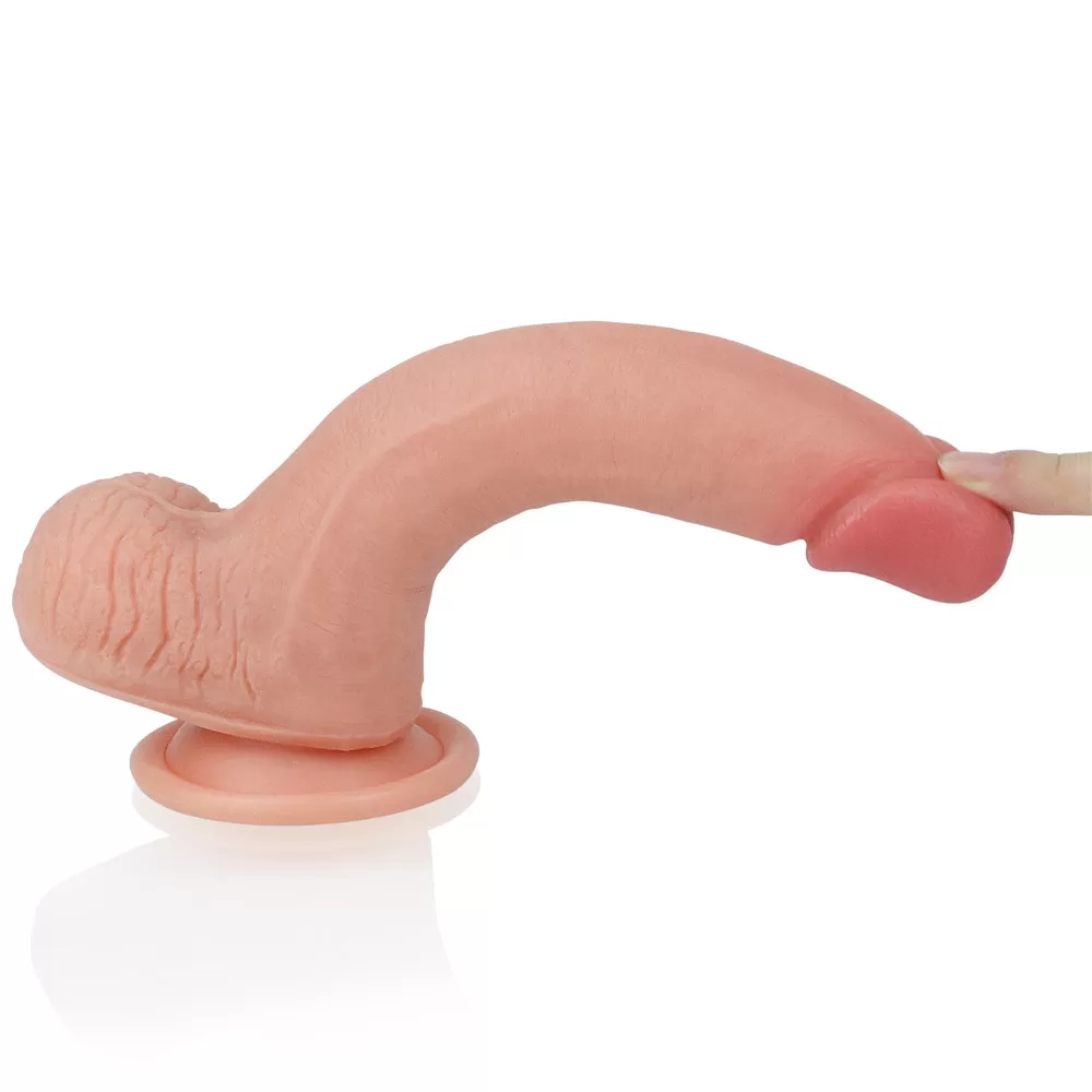 20 CM Yumuşak Dokulu Çift Katmanlı Platin Silikon Realistik Penis - Dual layered Platinum Silicone Cock