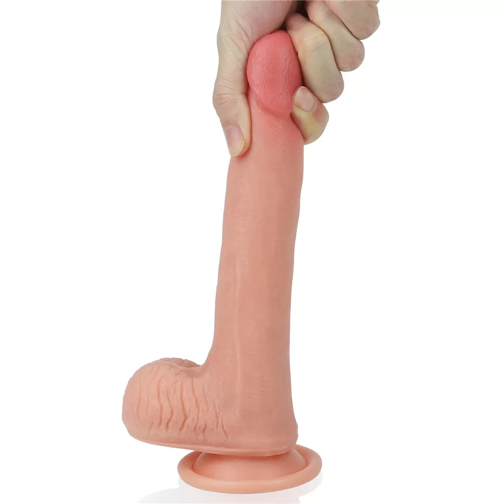 20 CM Yumuşak Dokulu Çift Katmanlı Platin Silikon Realistik Penis - Dual layered Platinum Silicone Cock