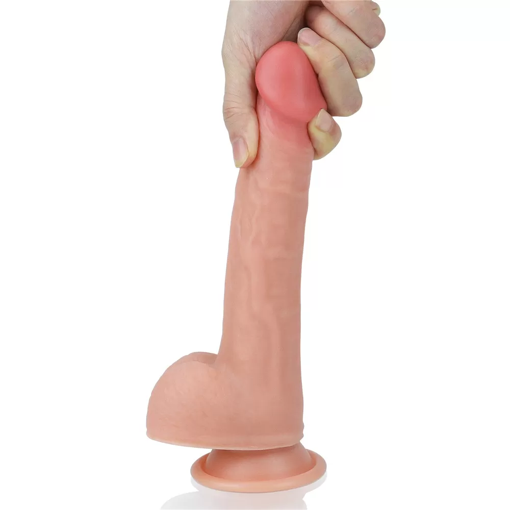 20 CM Yumuşak Dokulu Çift Katmanlı Platin Silikon Realistik Penis - Dual layered Platinum Silicone Cock