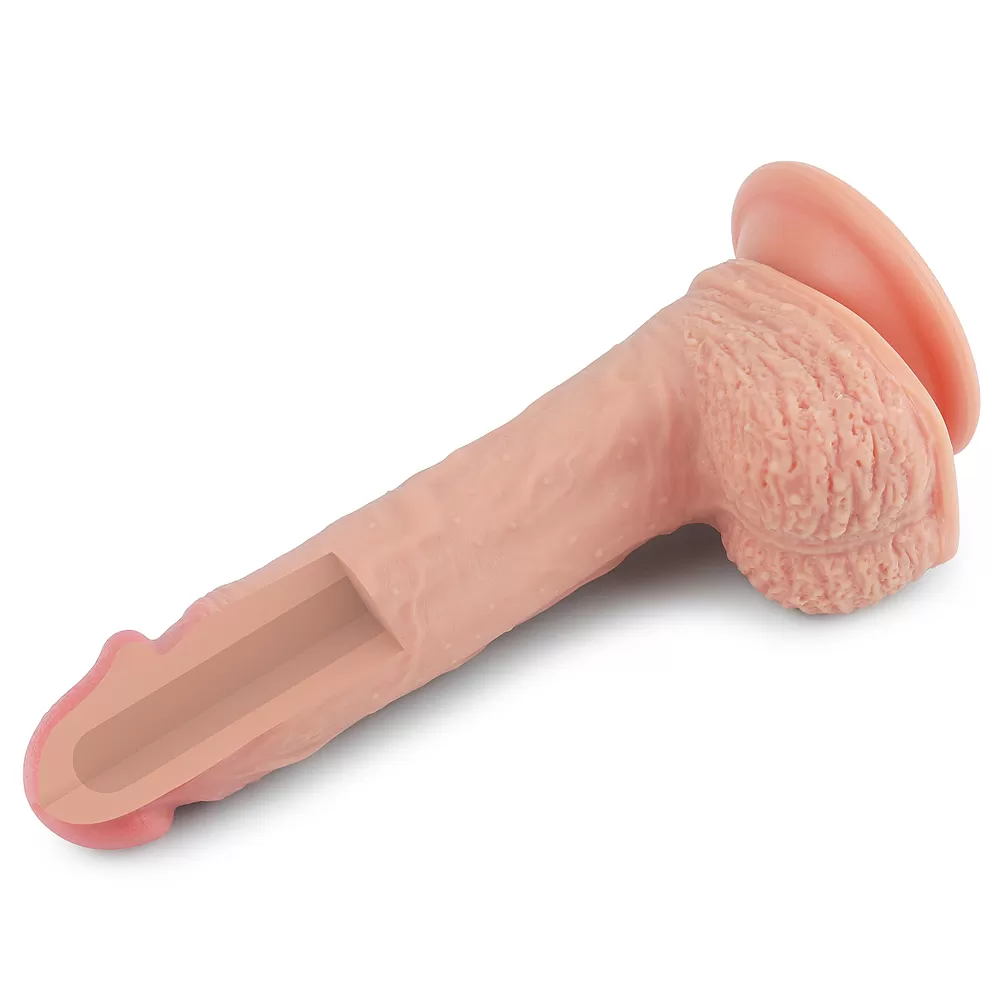 22 CM Yumuşak Dokulu Çift Katmanlı Platin Silikon Realistik Penis - Dual layered Platinum Silicone Cock