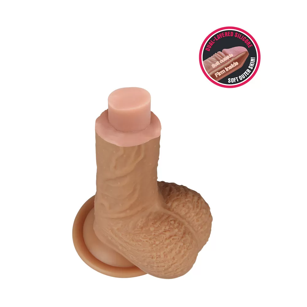 22 CM Yumuşak Dokulu Çift Katmanlı Platin Silikon Realistik Penis - Dual layered Platinum Silicone Cock