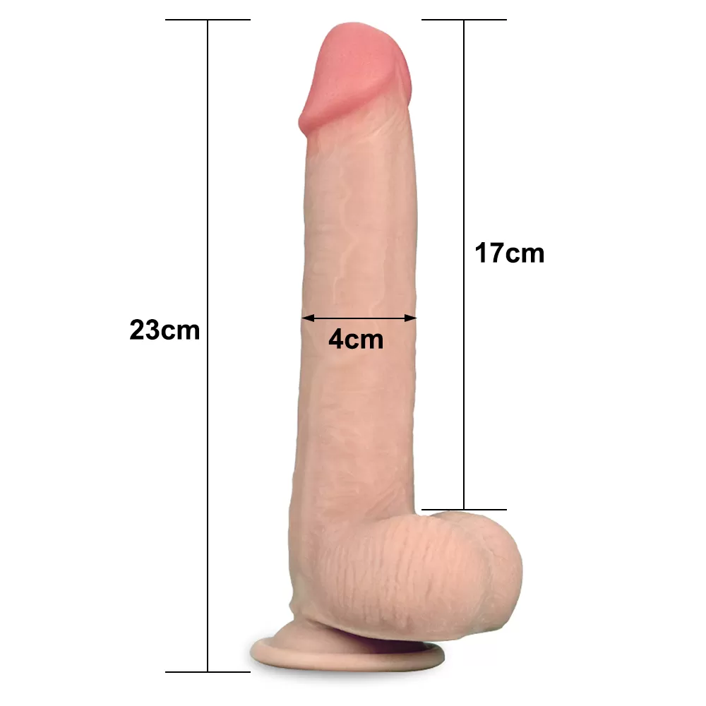 23 CM Hareketli Deri Ultra Yumuşak Çift Katmanlı Penis - Sliding Skin Dual Layer Dong