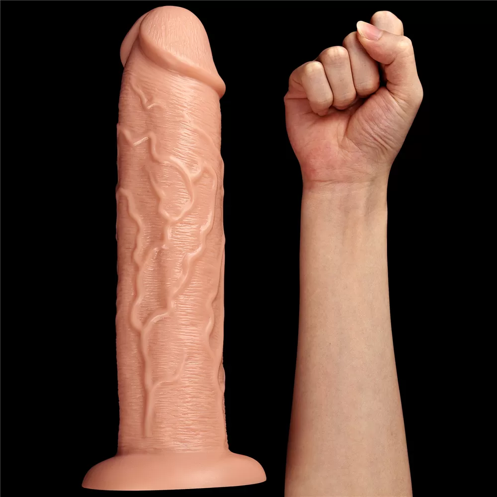 28 CM Fisting Gerçekçi Kalın Anal Titreşimli Dildo - Realistic Long Vibrating Dildo