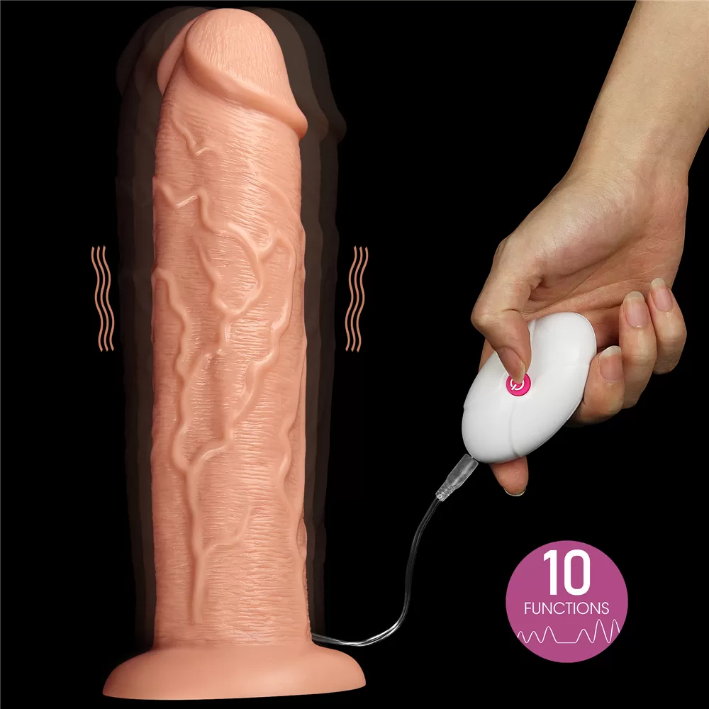 28 CM Fisting Gerçekçi Kalın Anal Titreşimli Dildo - Realistic Long Vibrating Dildo