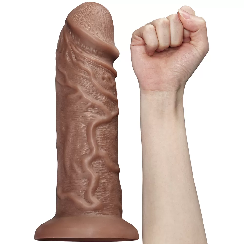 28 CM Gerçekçi Kalın Anal Fisting Melez Titreşimli Dildo - Realistic Chubby Vibrating Dildo