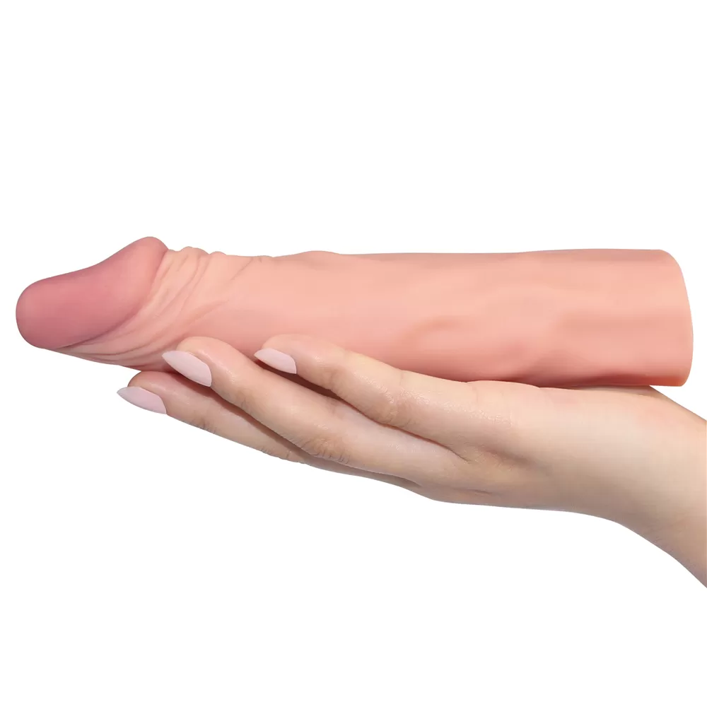 5 CM Dolgulu Gerçekçi Ten Doku Penis Kılıfı - Pleasure X-Tender Serisi