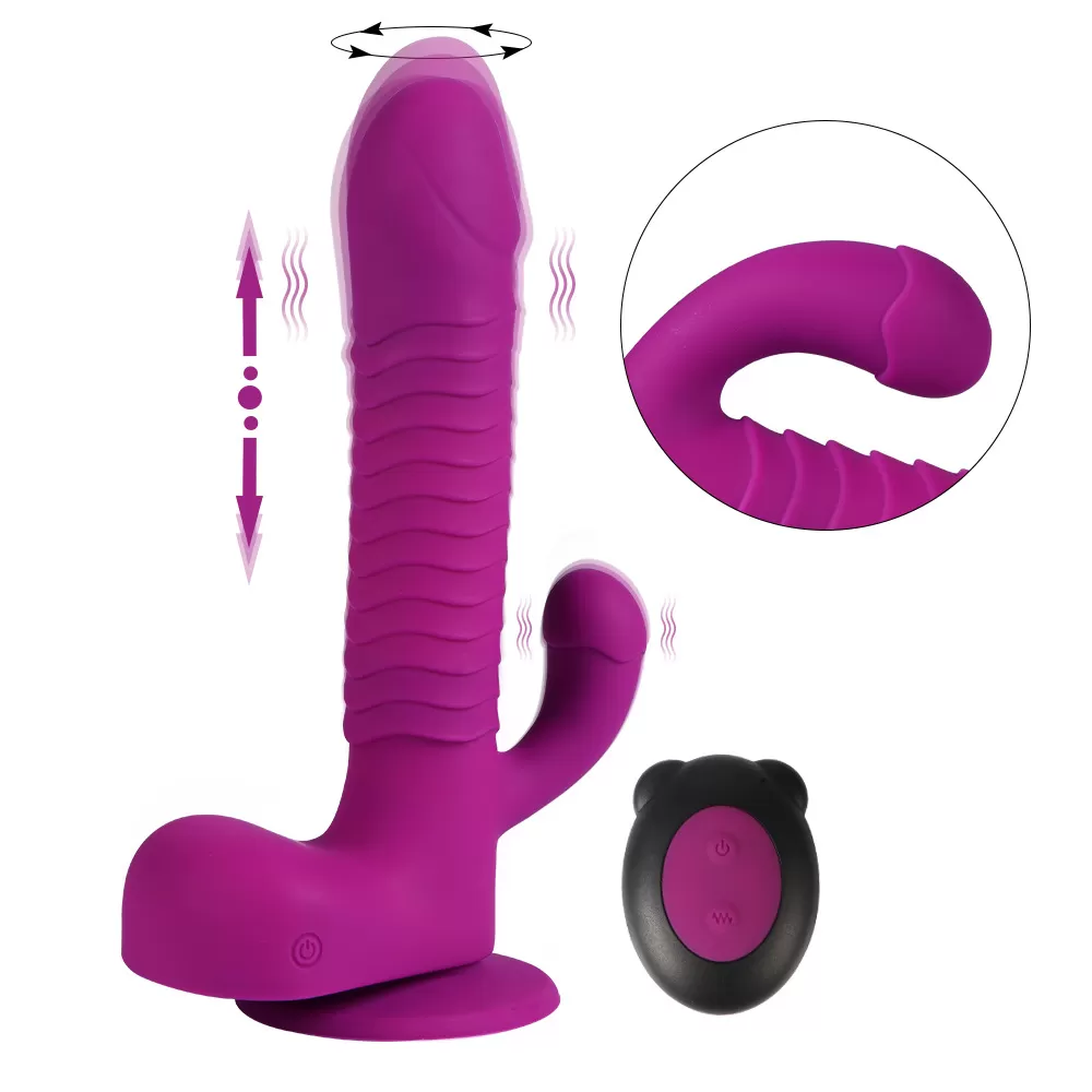 AUGUS İleri Geri ve 360° Dönebilen Rotasyonlu Klitoris ve G-Spot Uyarıcı Sex Makinesi Dildo Vibratör