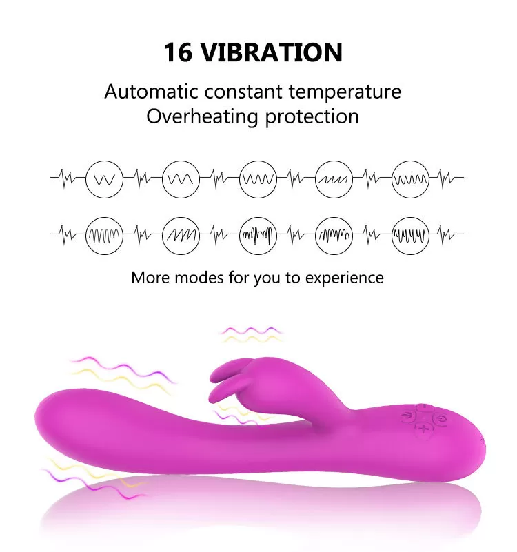 CANTA Şarjlı Çift Motorlu Isıtmalı Klitoris ve G Spot Uyarıcı 2 in 1 Rabbit Vibratör