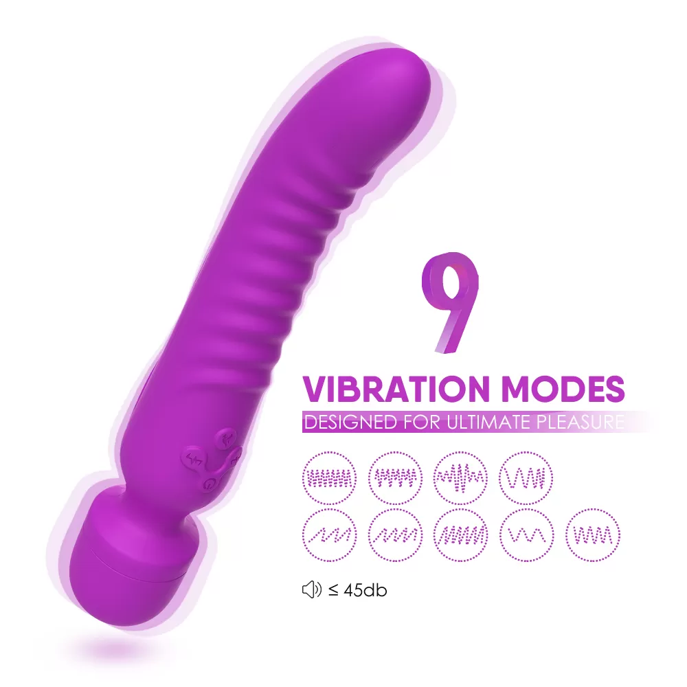 PRIME TOYS Chobe Isıtmalı Çift Titreşim Motorlu Klitoris ve G Nokta Wand Orgazm Vibratör - Mor