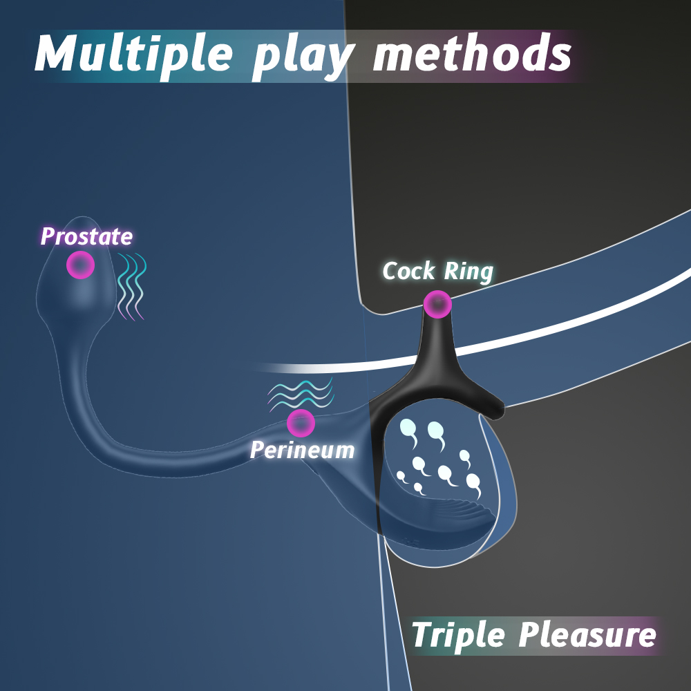 Cradle of Devil Şarjlı Esnek Testis Perine ve Prostat Uyarıcı 3 in 1 Vibratör Testis Halkalı Penis Yüzüğü