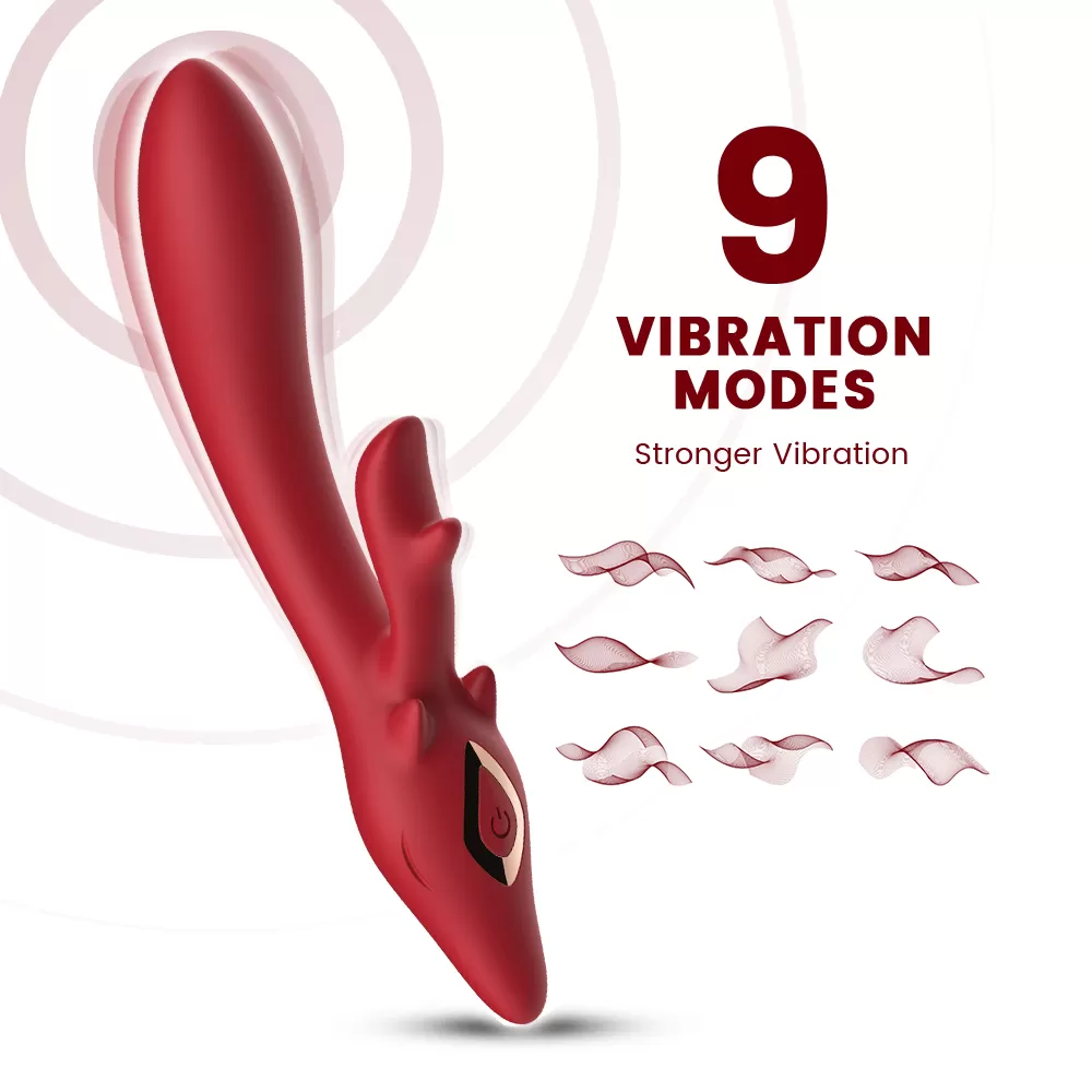 DRAGON Manyetik Şarjlı Ultra Güçlü Titreşimli 2 in 1 Lüks Rabbit Vibratör