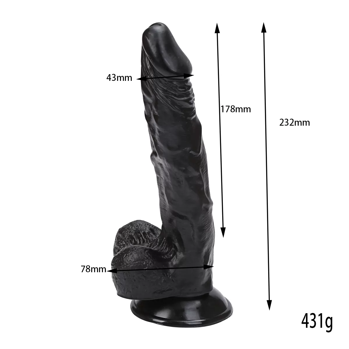 ELON Dildo Gerçekçi Et Dokusunda Damarlı Realistik Zenci Penis 23 CM