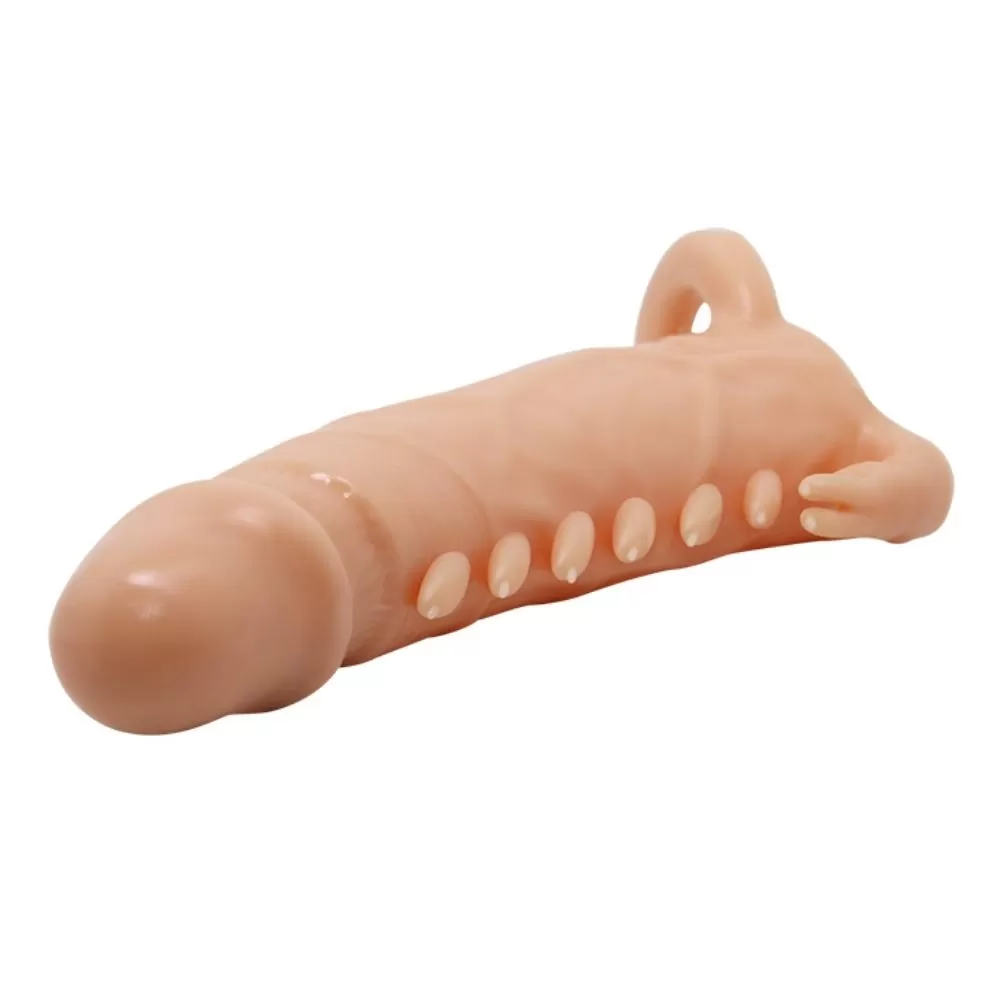 EMMITT 4 CM Uzatmalı Klitoris Uyarıcı Testis Halkalı Silikon Penis Kılıfı