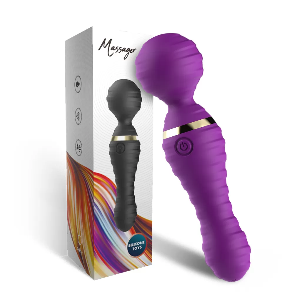 FREEXA 360° Dönebilen Esnek Kafalı Magic Wand Massager Orgazm Vibratör - Mor