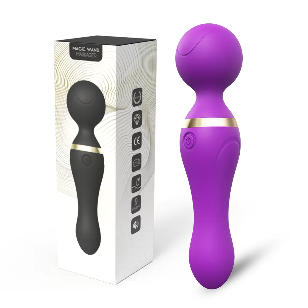 FREEZA 360° Açılı Magic Wand Massager Çok Sessiz Masaj Aleti - Mor