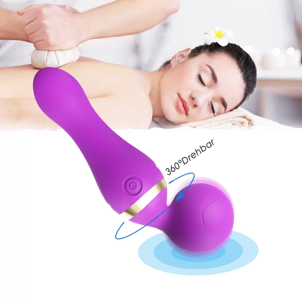 FREEZA 360° Açılı Magic Wand Massager Çok Sessiz Masaj Aleti - Mor