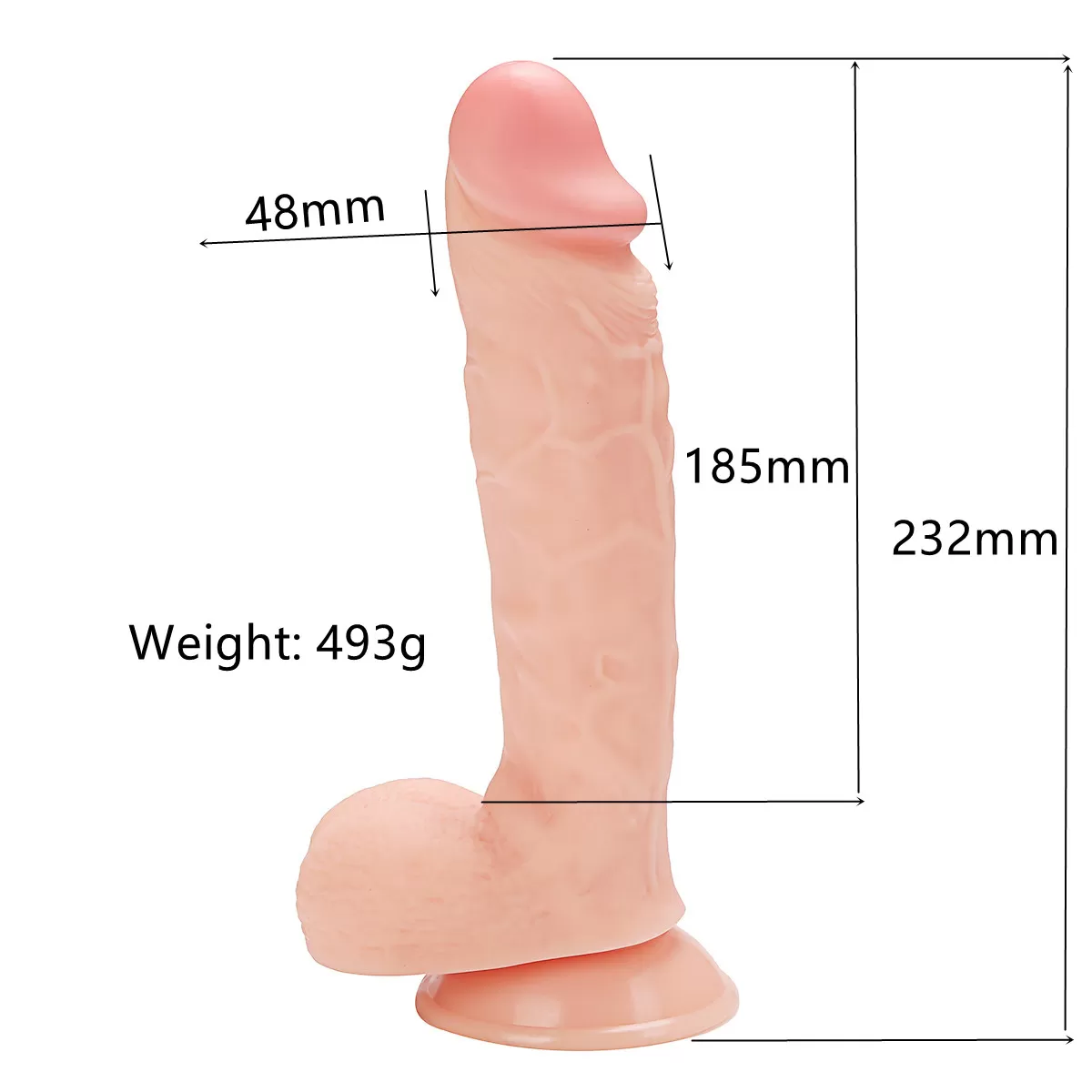 JASON Dildo Gerçekçi Et Dokusunda Realistik Penis 23 CM