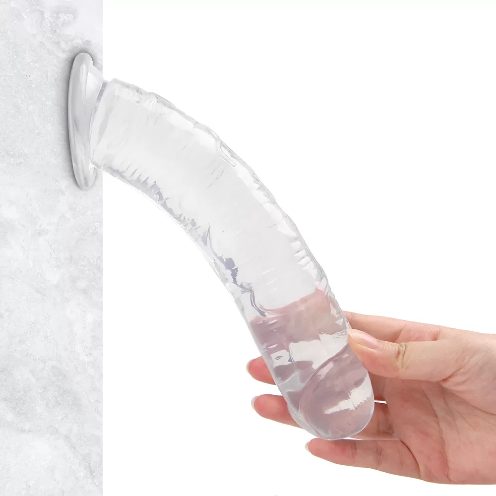 JELLY CLEAR Ultra Yumuşak Dokulu Dildo Testissiz Jel Dokulu Realistik Penis 20 CM - Pembe