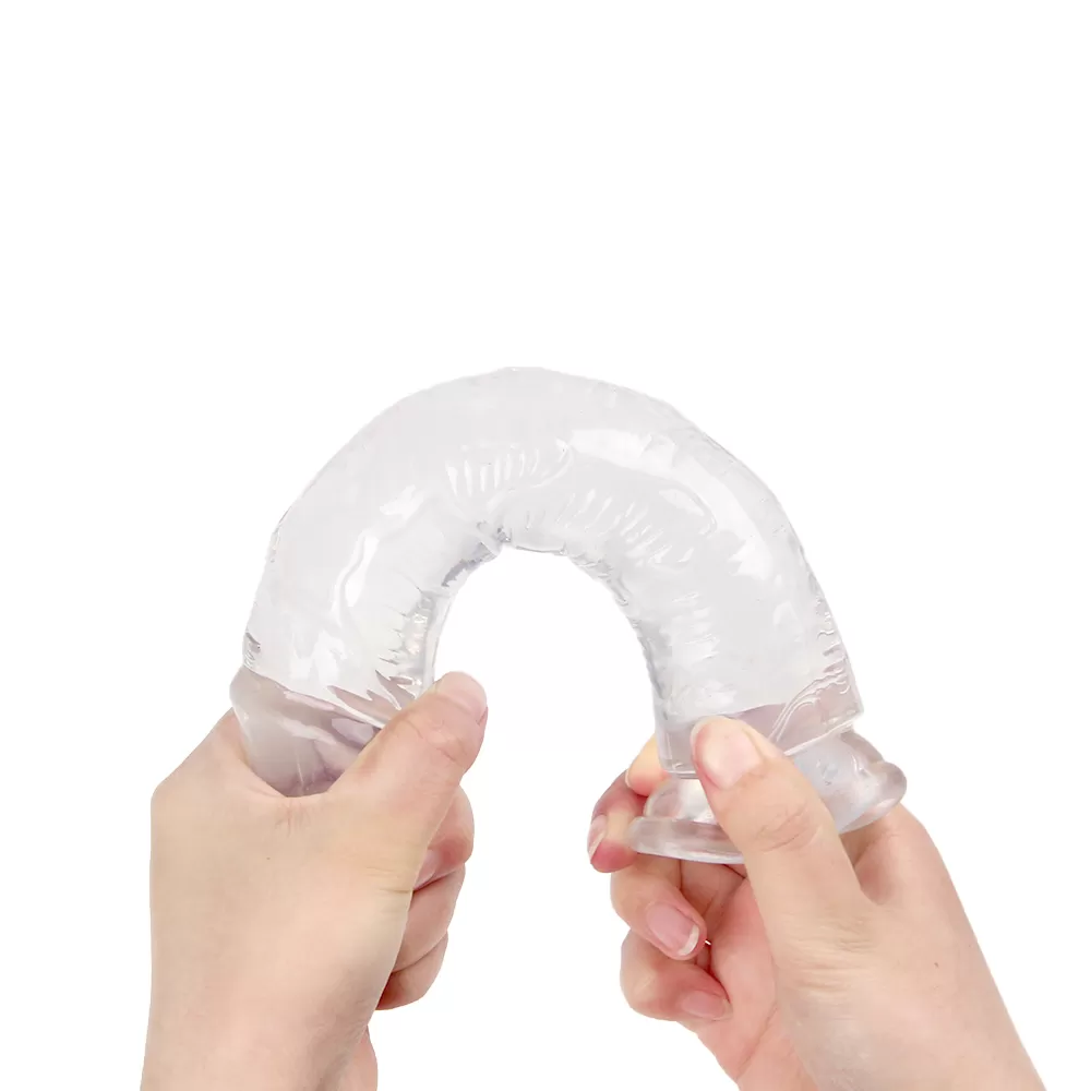 JELLY CLEAR Ultra Yumuşak Dokulu Dildo Testissiz Jel Dokulu Realistik Penis 22 CM - Mor