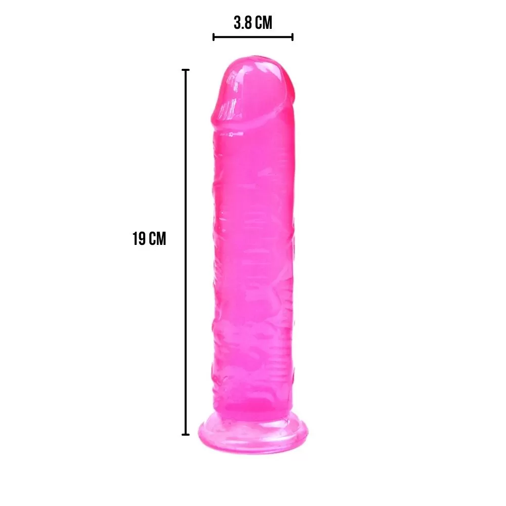 JELLY DILDO Ultra Yumuşak Dokulu Dildo Testissiz Jel Dokulu Realistik Penis 19 CM - Orta