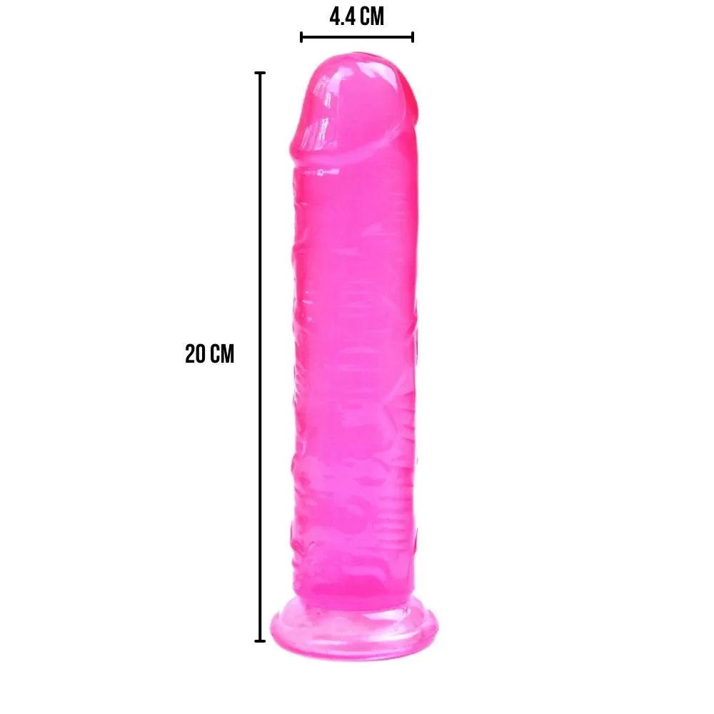 JELLY DILDO Ultra Yumuşak Dokulu Dildo Testissiz Jel Dokulu Realistik Penis 20 CM - Büyük