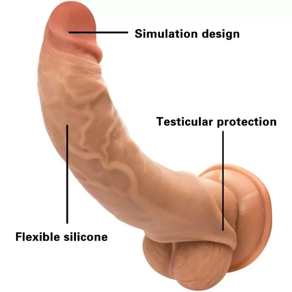 JOHNSON 5 CM Uzatmalı Ultra Gerçekçi Dokuda Testis Destekli Sıvı Silikon Realistik Penis Kılıfı