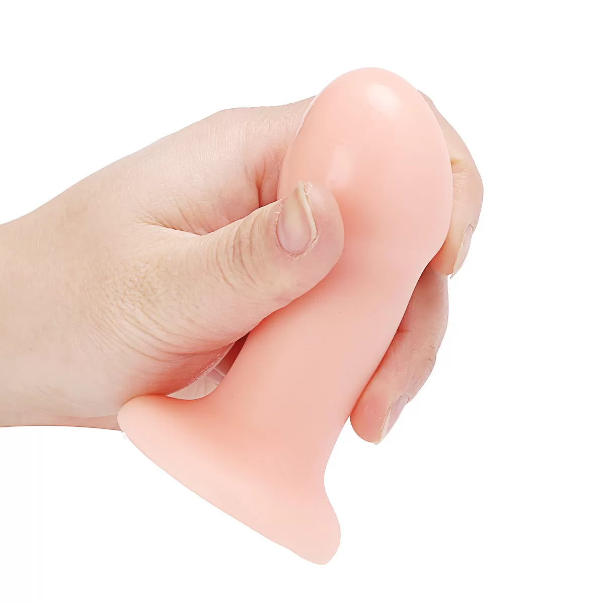 LIFELIKE VIBE Ultra Realistik Dokulu Vantuzlu Anal Butt Plug 9.5 CM - Ten Rengi