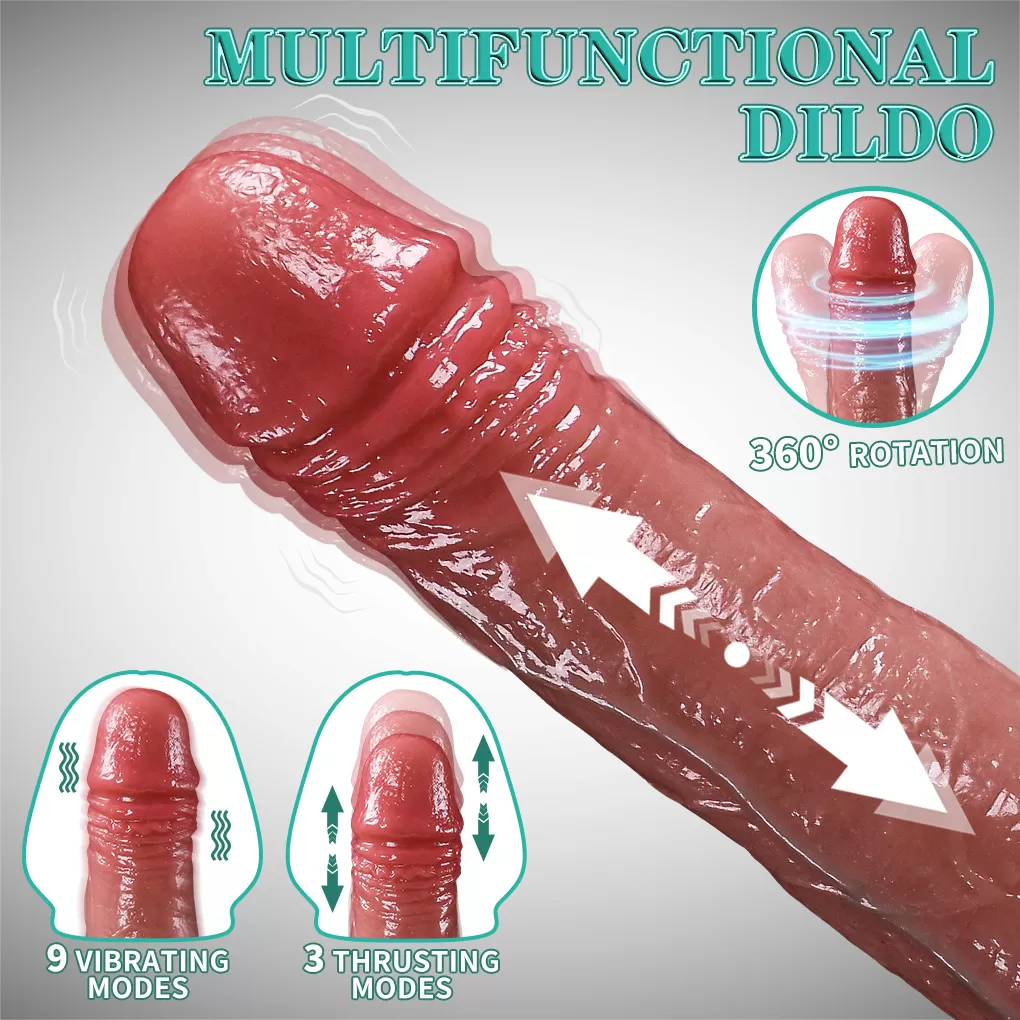 Master Perfection Dildo Louis - Isıtmalı İleri Geri Hareketli ve Rotasyonlu Gerçekçi Damarlı Yapay Penis Vibrator