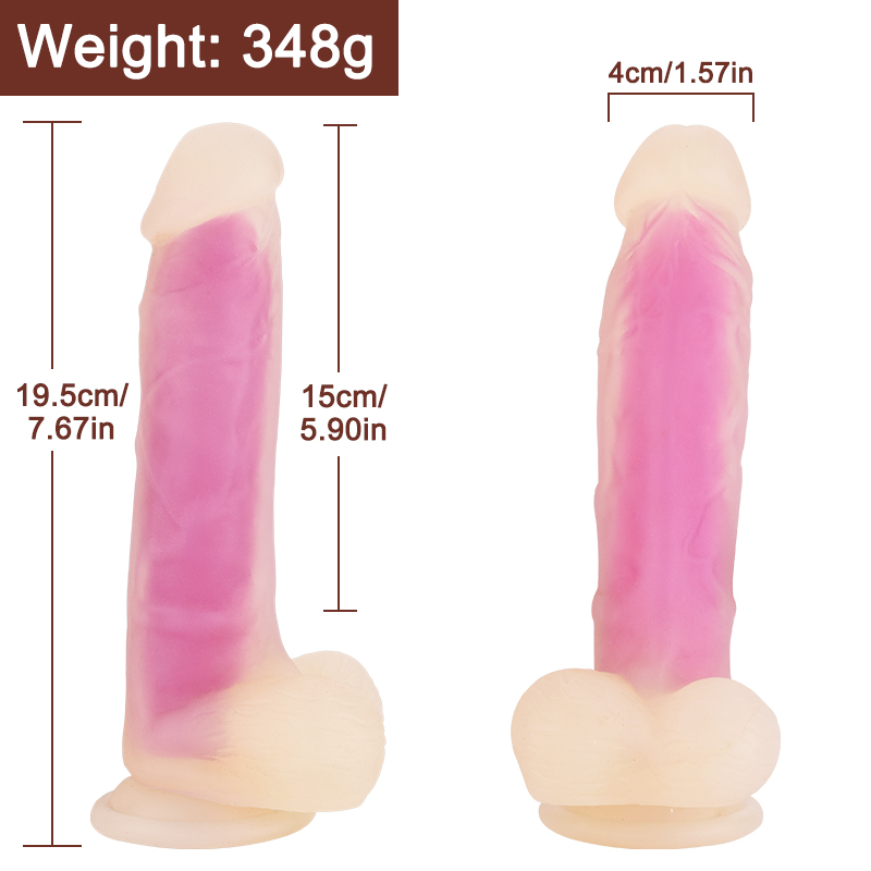 NEON ELITE Glow in the Dark  - Karanlıkta Parlayan Dildo Ultra Realistik Yapay Penis Vibrator Pembe