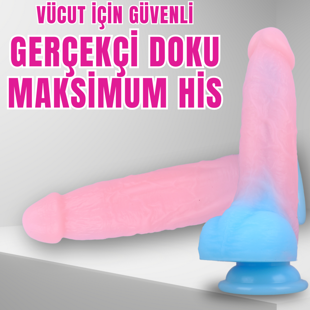 NEON ELITE Glow in the Dark - Karanlıkta Parlayan Dildo Ultra Yumuşak Realistik Yapay Penis