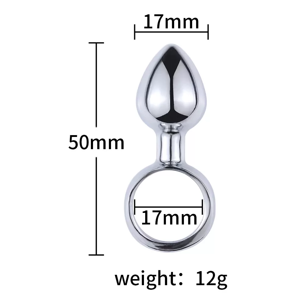 Parmağa Takılabilir Halkalı Metal Anal Plug 5 CM