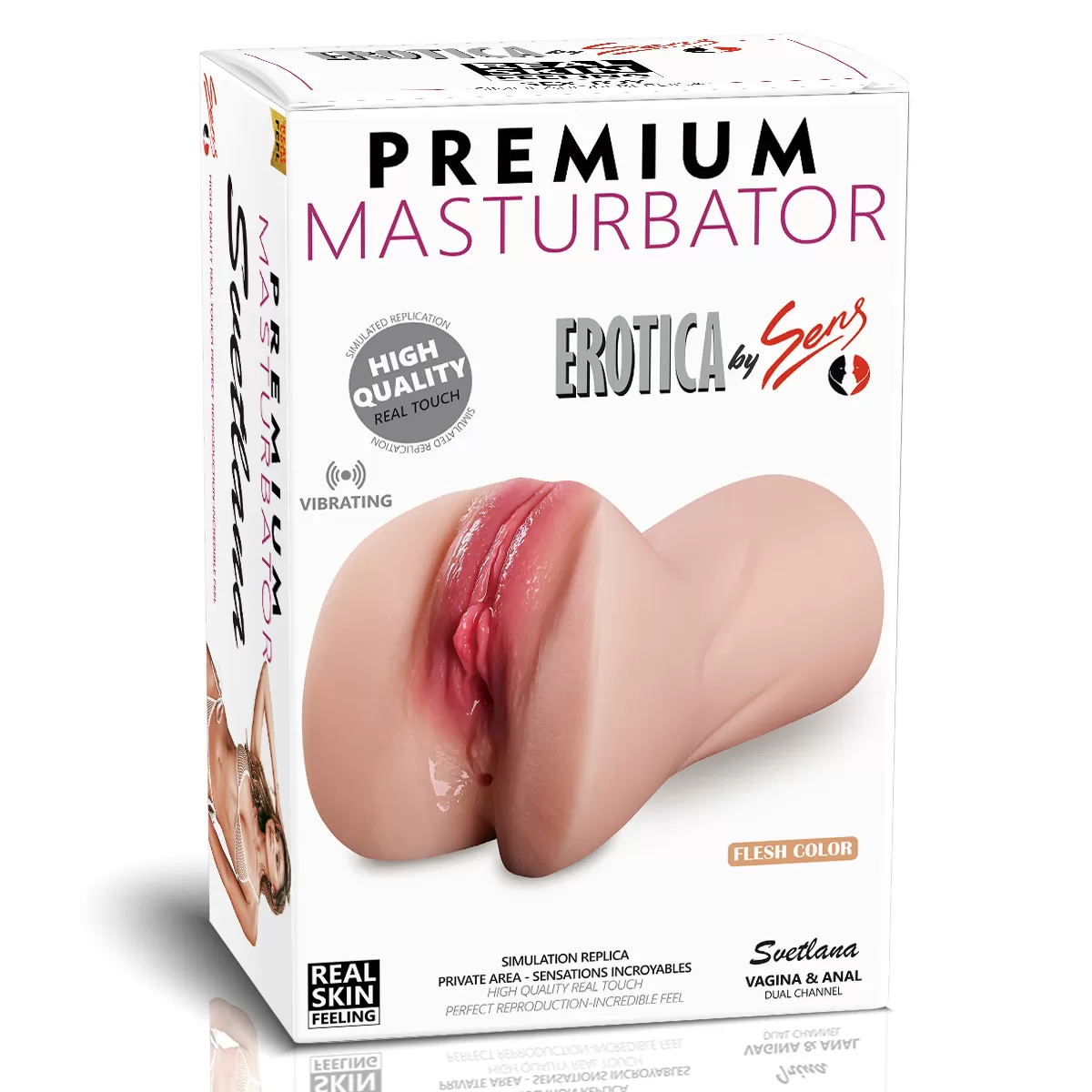 Premium Masturbator Svetlana - Realistik Dokulu Anal Vajinal 2 in 1 Titreşimli Suni Vajina