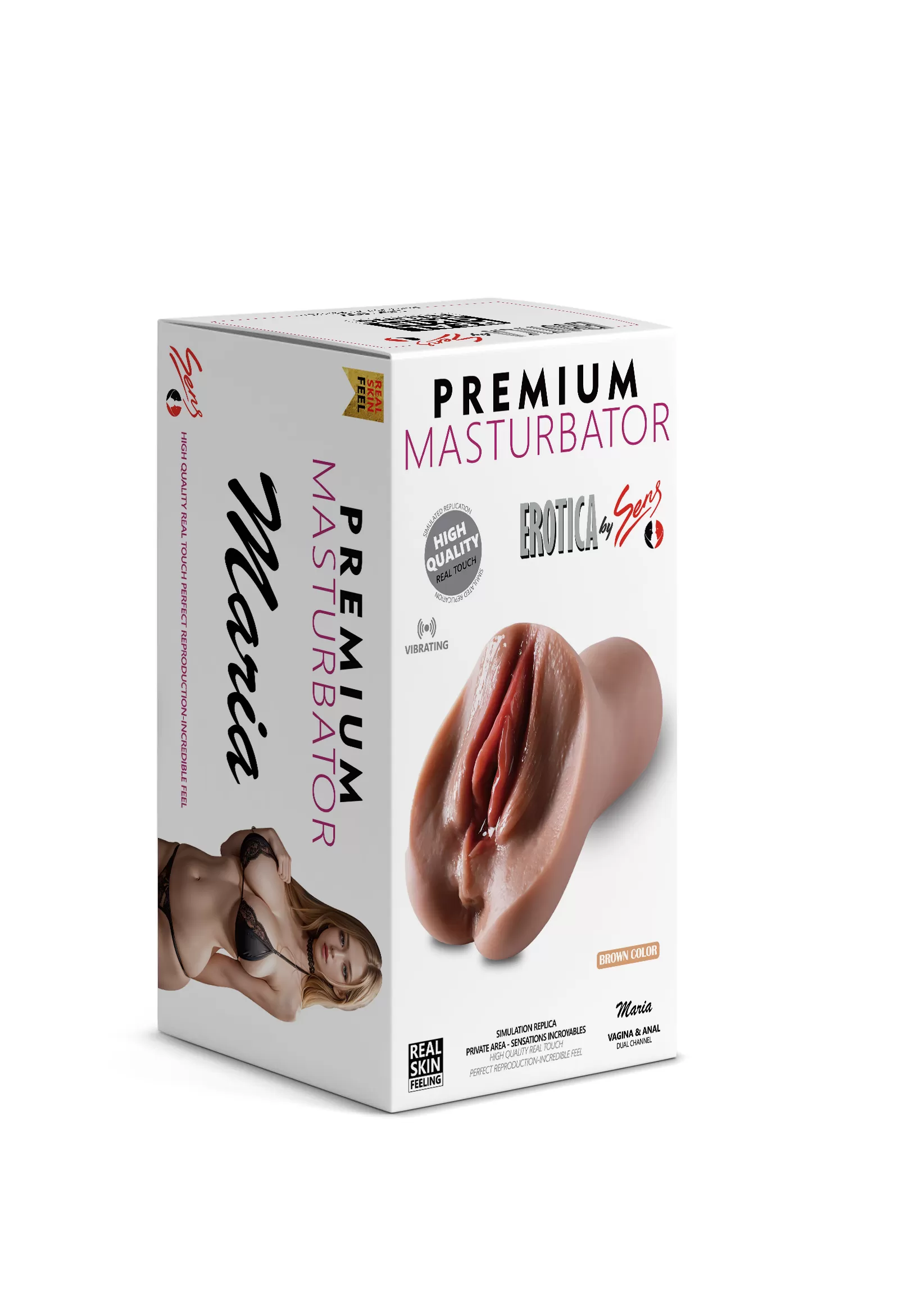 Premium Masturbator Maria - Realistik Dokulu Melez Anal Vajinal 2 in 1 Titreşimli Suni Vajina