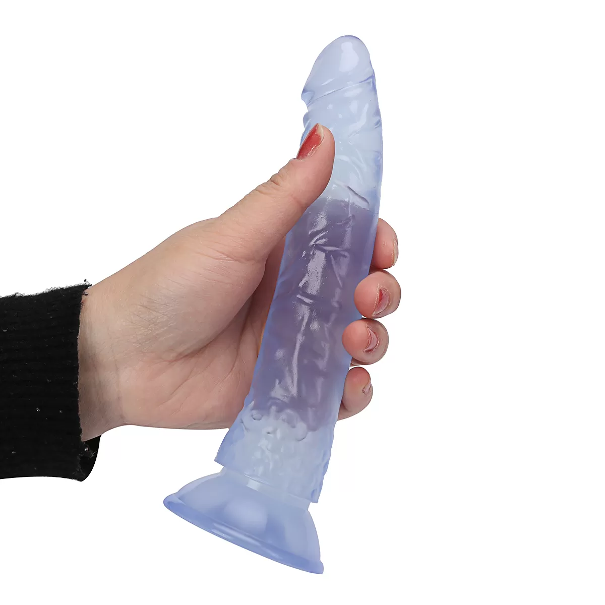 PRETTY BOY Dildo Jel Dokulu Testissiz Yumuşak Penis 20 CM - Blue